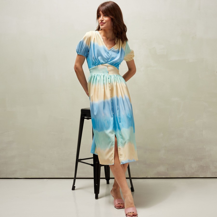 Mid-length dress Max & Co Blue size 46 IT in Cotton - 34316443